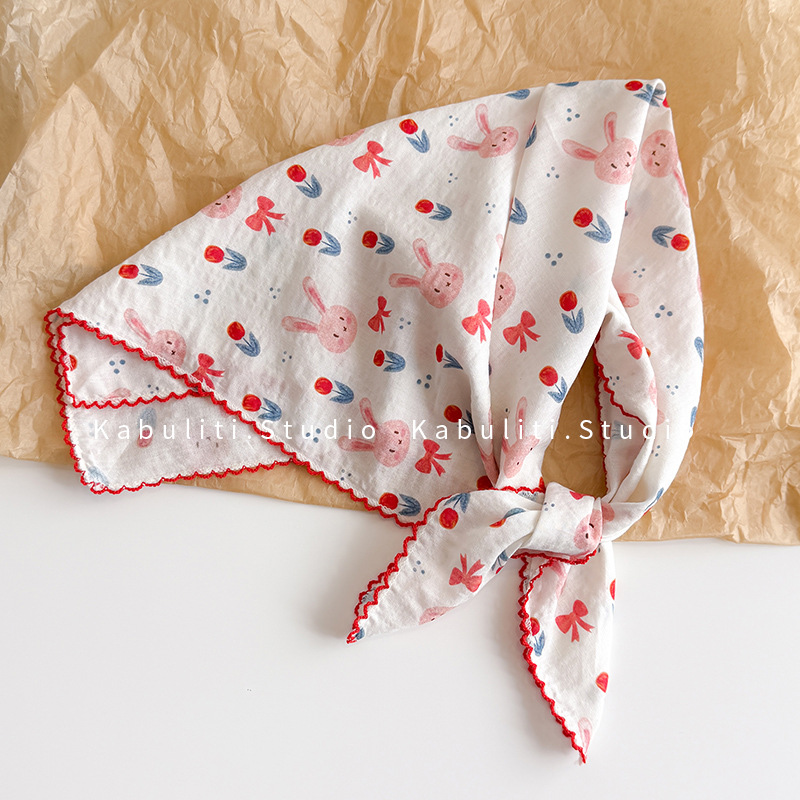Ascot Neck Scarf - Pañuelo Cuadrado de Algodón y Lino