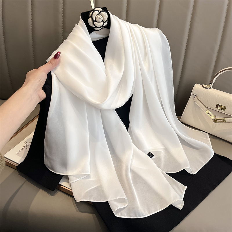 Silk Neck Scarf - 2024 marca de lujo primavera Pashmina