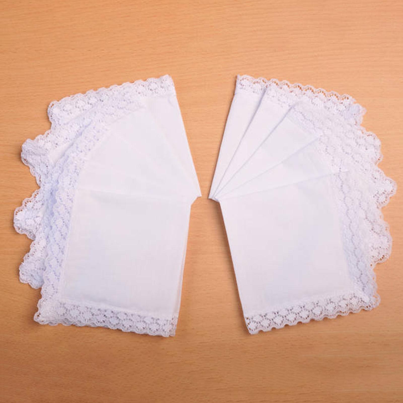 6 pañuelos de encaje blanco pu - Handkerchief Cotton Men reseña y precio