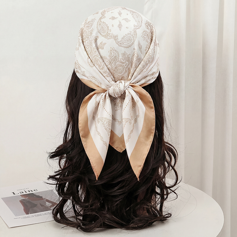 Pañuelo Cuadrado Vintage Beige - Silk Neck Scarf reseña y precio